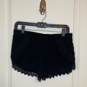 Me to We Black Lace Fabric Shorts